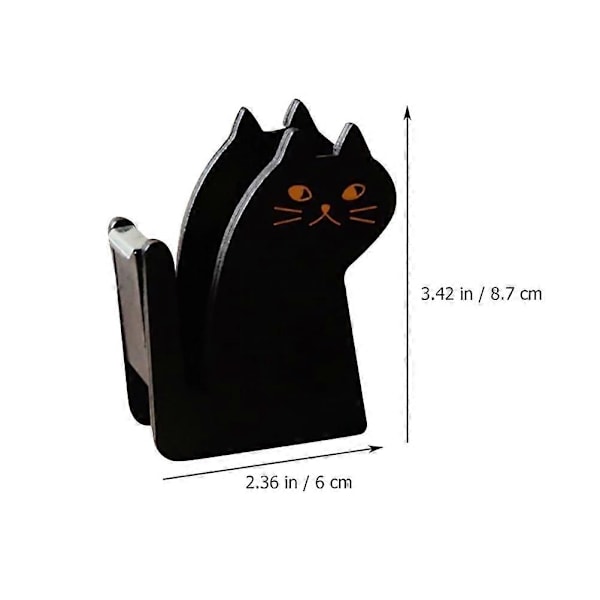 Kattformad tejpdispenser Bedårande tejpskärare Retrostil trätejpdispenser
