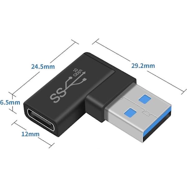 Usb-Usb C -sovitin, Usb A - Usb C -sovitin, 10 Gbps:n suorakulmainen Usb 3.0 -uros - Usb C -naaras -sovitin, 90 asteen Usb 3.1 Gen2 Usb C - Usb 3.0 -sovitin