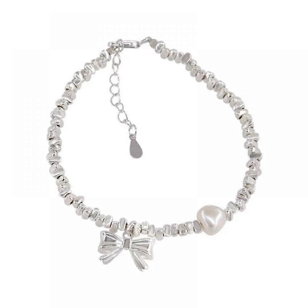 Sløjfe Armbånd, S925 Sterling Sølv Niche Design Knust Sølv Perle Armbånd