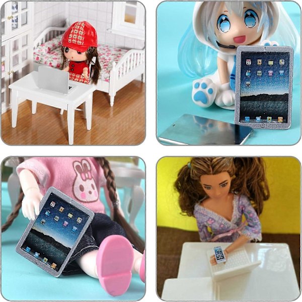 Sæt med 3 Mini Metalfigurer til Laptop, Tablet, Smartphone - til