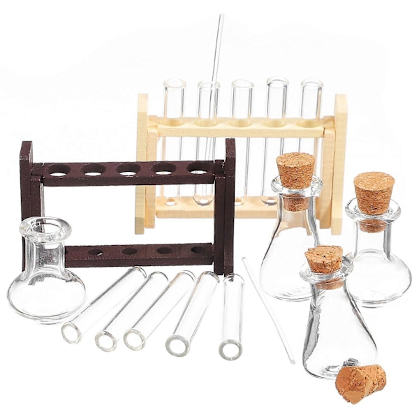 2 Set Dockskåp Miniatyr Provrör Mini Hus Utbildning Experiment Leksakstillbehör