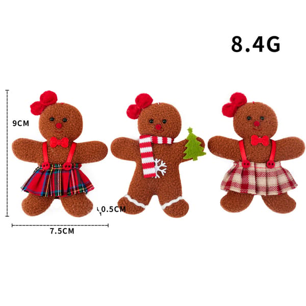 #3 stykker peberkagemand julepynt#