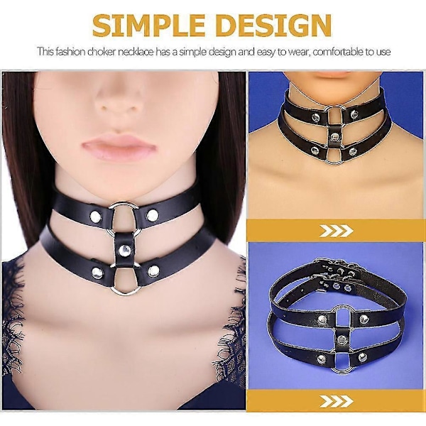 Gotisk Lager-Choker Halsband Coolt Steampunk Halsband Krage Halsband för Kvinnor