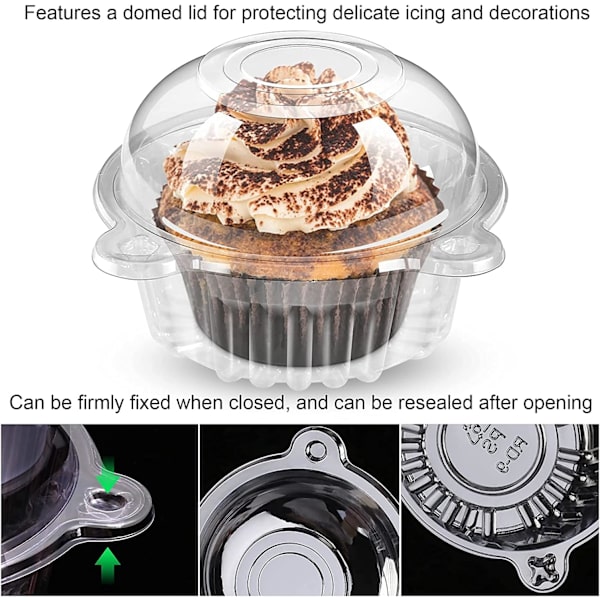 100 Pakke Cupcakeæsker Cupcakebeholdere Individuelle, Klar Plas
