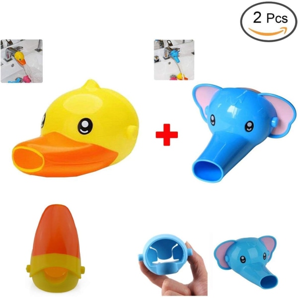 (Elephant + Ducks) Extension Faucet for Kids Baby Children - Set