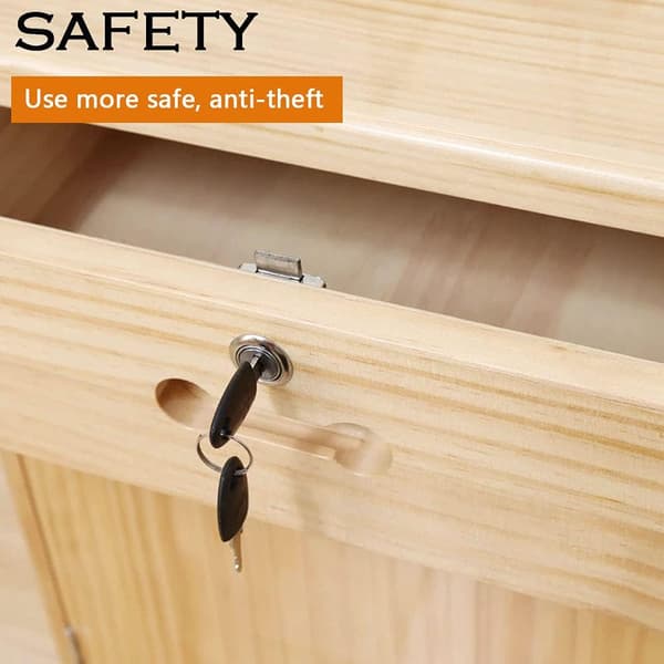 *2 stk. Hvide Push Lock Zinklegering Skrivebordsskuffe Låsecylinder Pels*