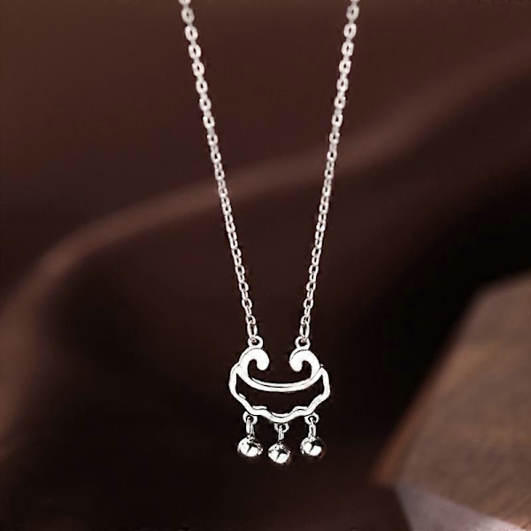 silver lång livslås halsband lätt lyx ny nisch elegant design nyckelben c