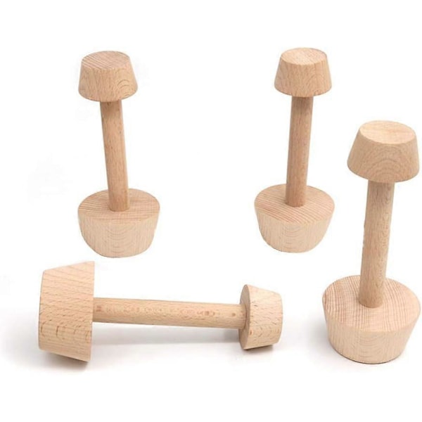 Æggetærter - Tamper DIY Bageformning Dobbeltsidet Træ Kager Pusher, Æggetærter Tamper Konditorværktøj Køkkenudstyr til Mini Muffin Pande P