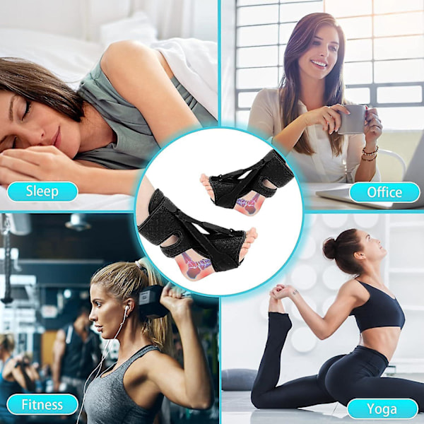 Fod drop korrektion plantar fascia inflammation fodstøtte skinne ankel fiksering nat skinne fodstøtte beskyttelsesudstyr, sort1pak