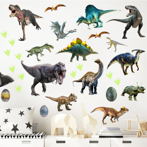Dinosauriedekaler, lysande dinosaurieväggklistermärken, Dinosaurie Sti