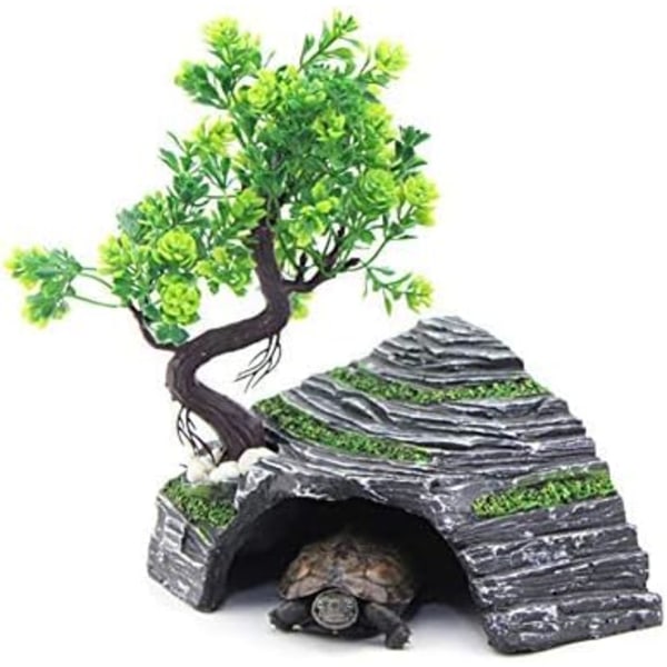 Reptilskjulested - Terrarium - Skjulested - Skilpadde Rampe - Plattform -
