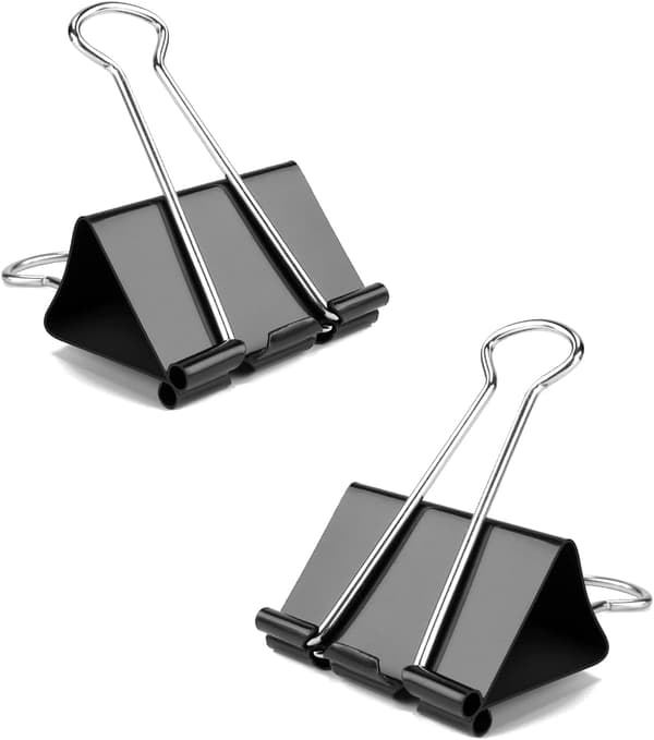 /#/Medium Binder Clips 1Inch Black 72 PCS, Binder Clips 25mm 1/#/
