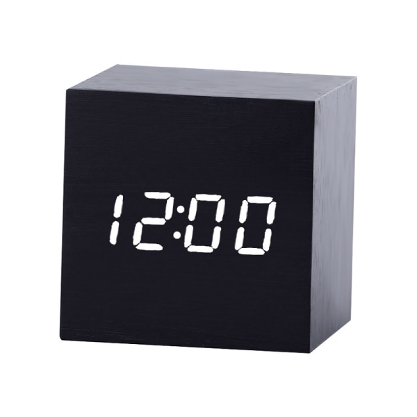1 Träväckarklocka - Mini LED Digital Klocka med Temperatur T