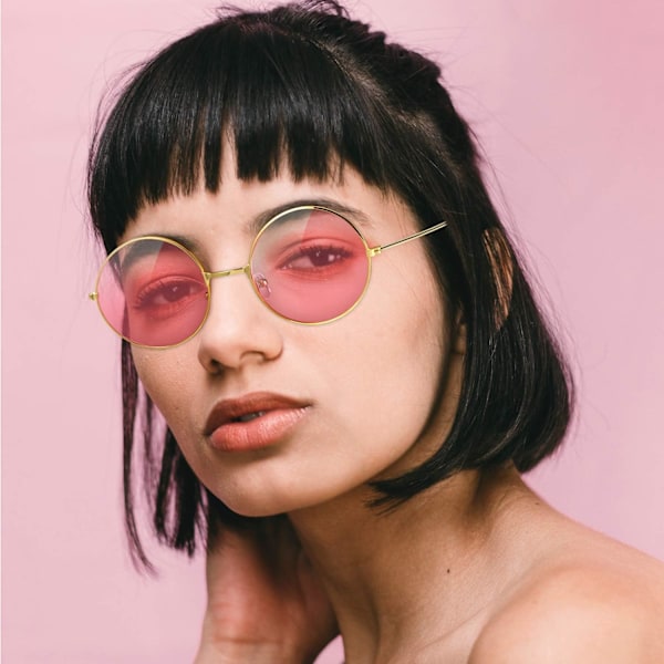 *2 par solglasögon Specifikationer Hippie rosa solglasögon Retro Hi*