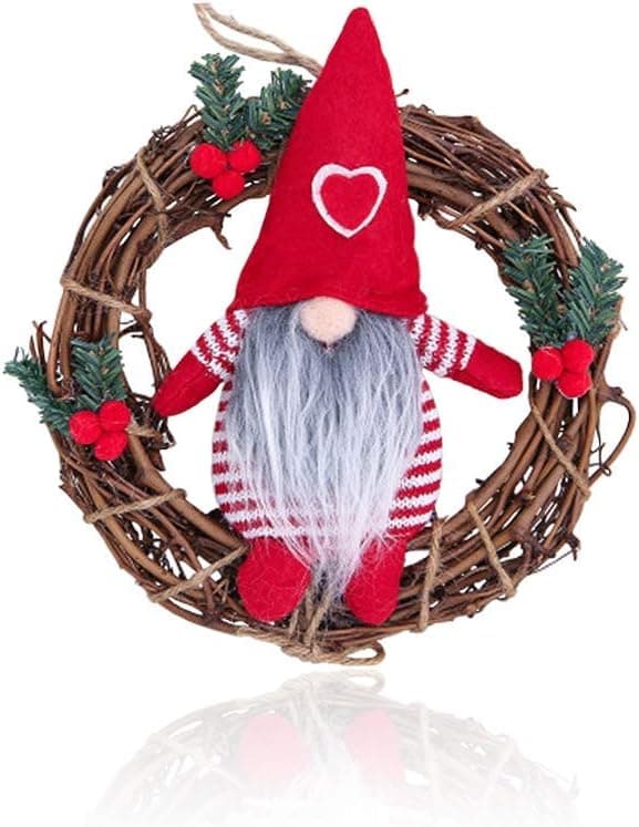 *Julepejs Krans Dør Fest Dekorationssæt, 22cm Front*