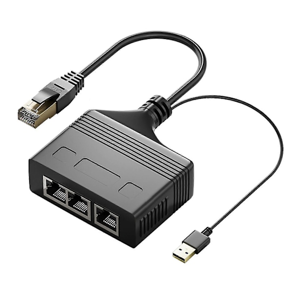 Netværks Splitter Stabil Output Plug Play 100m Transmission Høj Hastighed Klare Videosignaler Internetdeling 3 i 1 RJ45 Netværks Ethernet Splitter