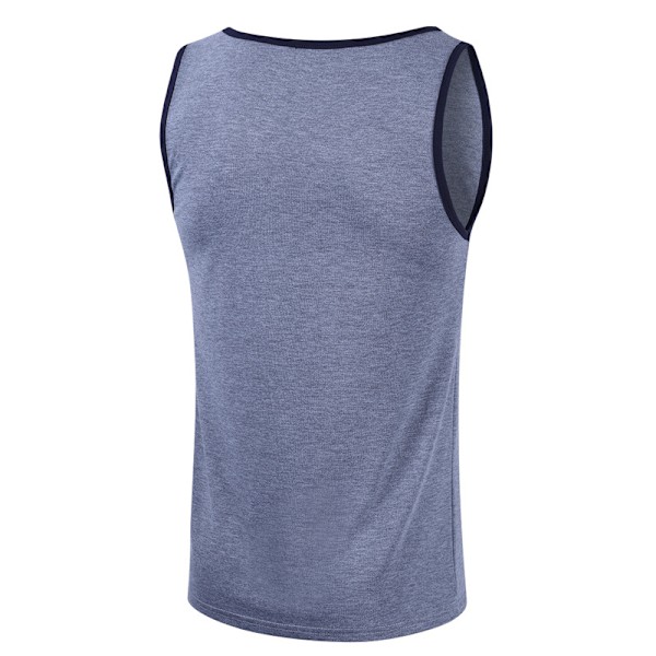 Grå med blå(a) sommar kläder för män ärmlös t-shirt män