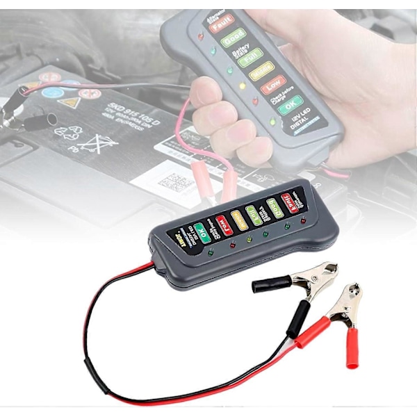 1 stk. Bilbatteritester 12V Bilbatteri Belastningstester Test Batteritilstand og Generatoropladning Passer til Bil Lastbil Motorcykel ATV SUV Båd (Sort #2