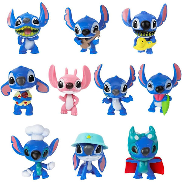#10kpl söpöä Stitch Q-versio animaatiohahmo lelua#