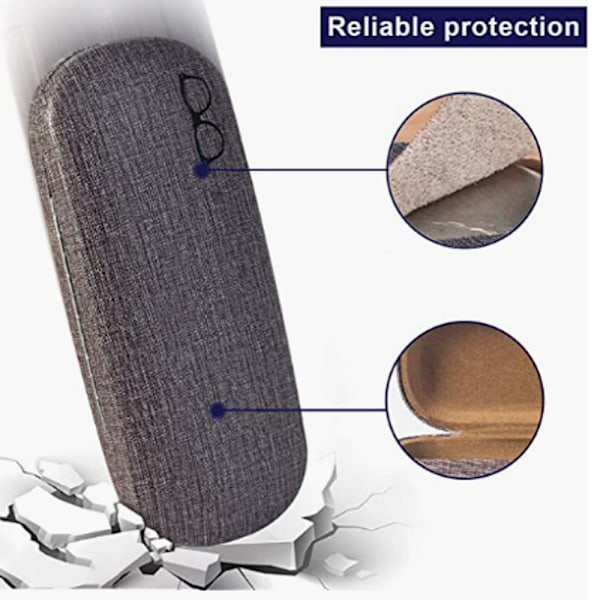 3-delad hårdskalig clamshell-glasögonfodral, neutralt bärbart