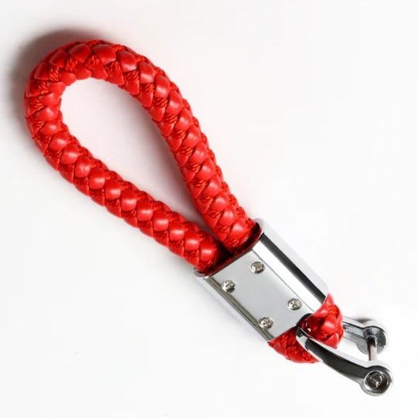 #Audi Nyckelring i Vävd Läder Röd Röd One Size Fits All#
