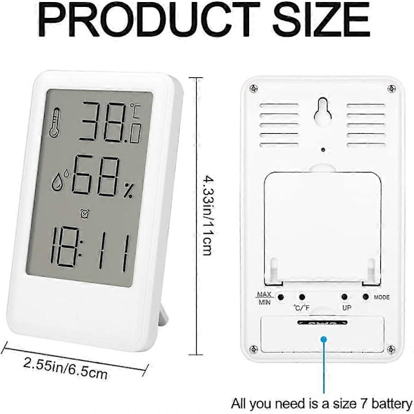 LED digital väckarklocka med stor LCD-display, digital sängklocka