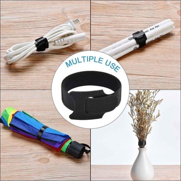 #50 stk Kabelbinder Gjenbrukbare - Kabelstropper Multifunksjonelle Festestropper Brukt#