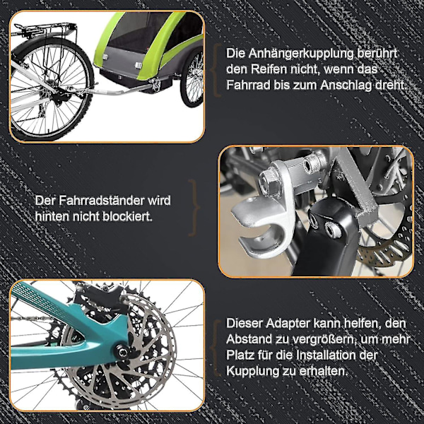 Cykelaxeladapter för cykelvagnar - Universell kopplingsadapter