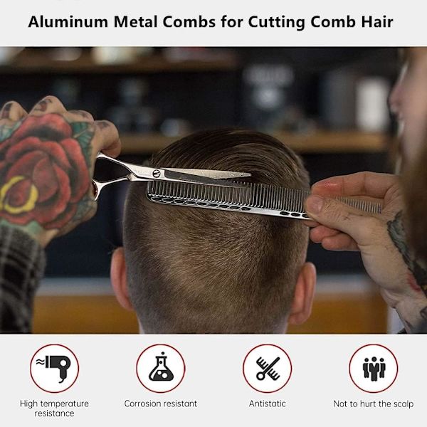 #Professionelle Hårkamme Aviation Aluminium Metal Skærekam#