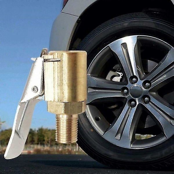 Bil Dekk Inflasjonsdyse Dekk Luftchuck Hjul Pumpe Dekkventil Inflator Klemme Adapter Messing Kobling Kjøretøy