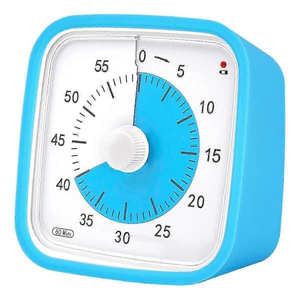 Blå Barn Student Studie Manual Visuell Timer Alarmklocka Kökstimer med Skyddande Hölje Tim