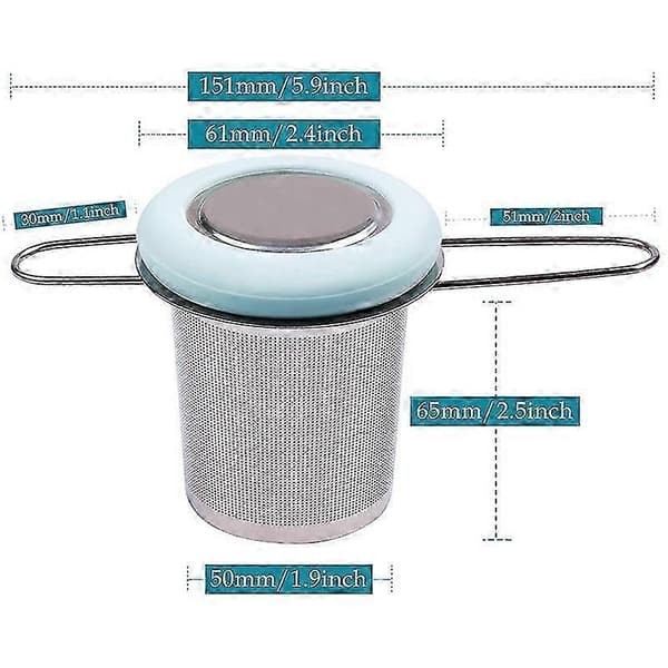 Te-infusionsenhed i rustfrit stål, te-si med foldbart håndtag, tefilter, ekstra finmasket si til brygning