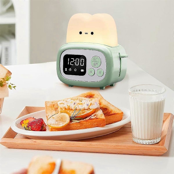 Timer Clock Toaster Lamp, söt Nattlampa Med Tidshanteringsverktyg Och Bordsklocka Alarm Digital T
