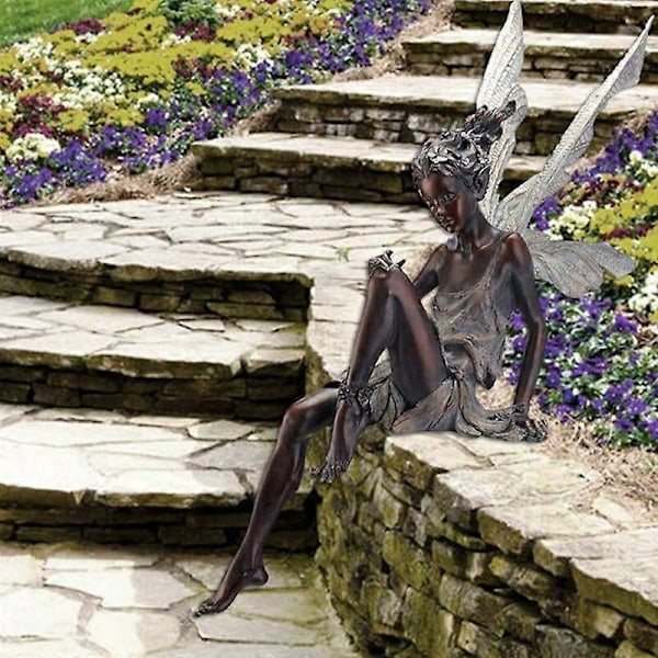 Hagesittende Fe Statue Tudor og Turek Sittende Fe Statue Resin Håndverk La