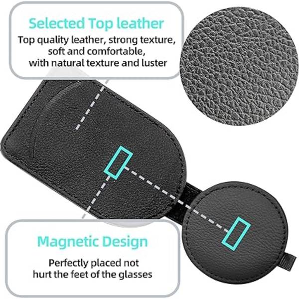 #Bilsolglashållare Universal Bilsolvisir Solglasögonhållare Bilsolvisir Solglasögonhållare Clip Läderglasögonhängare Clip Bilsolglasfodral#