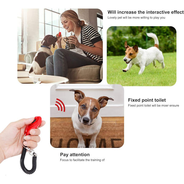 Hundklicker [4-pack], Hundklicker med Elastisk Rem & Stor Knapp