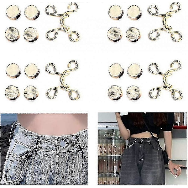 20 Delar Justerbart Midjespänne Förlängningsset Jeans Förlängare Midjeförlängare Knapp För Byxor Justerbar Jeansknapp Perfekt Passform Direktknapp