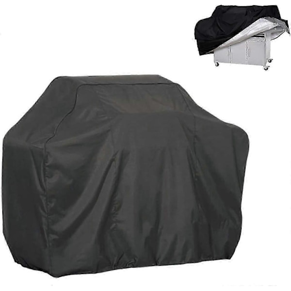 BBQ Grillin suojus Grilli Suojus Pölytiivis Tuulenpitävä Repeytymätön UV-suojattu Kaasugrillin suojus Weberille, Brinkmannille, Char Broilille jne. Musta (145x61x117cm)