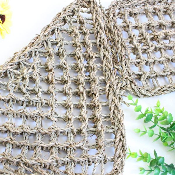 #Lizard Lounger Naturliga Sjøgräsfibrer för Anoler Skäggagamer Gekos Leguaner och Eremitkräftor Rektangulär 20*20*28CM#