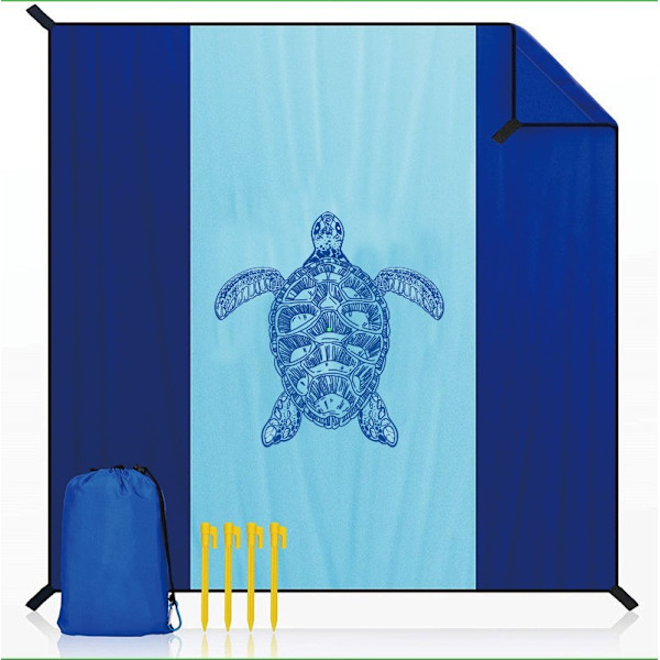 XXL 210x200cm Strandtæppe, Picnic Tæppe, Blødt og Holdbart, Vandafvisende