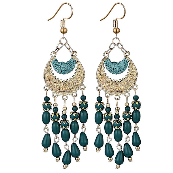 Boho Øreringe Kvast Øreringe Perle Øreringe Store Bohème Strand Øreringe til Kvinder Piger Krog Frynse Drop Øreringe Statement Dingle Øreringe Smykker