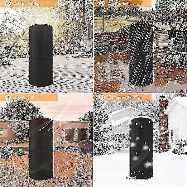 Terassilämmittimen suojus, vedenpitävä, tuulenpitävä, UV-kestävä, kestävä, repeytymätön, säteilylämmittimen suojus, 600D Oxford-kangasta, pyöreä (50 x 50 x 120 cm)