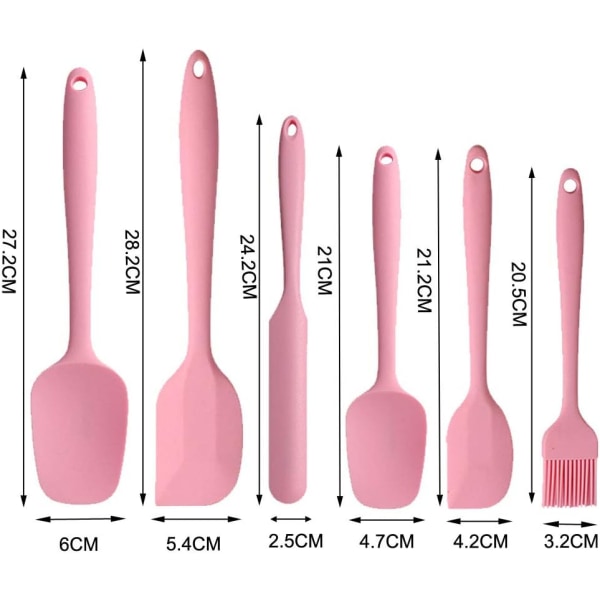 /#/Silikonspatel-set - rosa 6-delad non-stick gummispatel med/#/