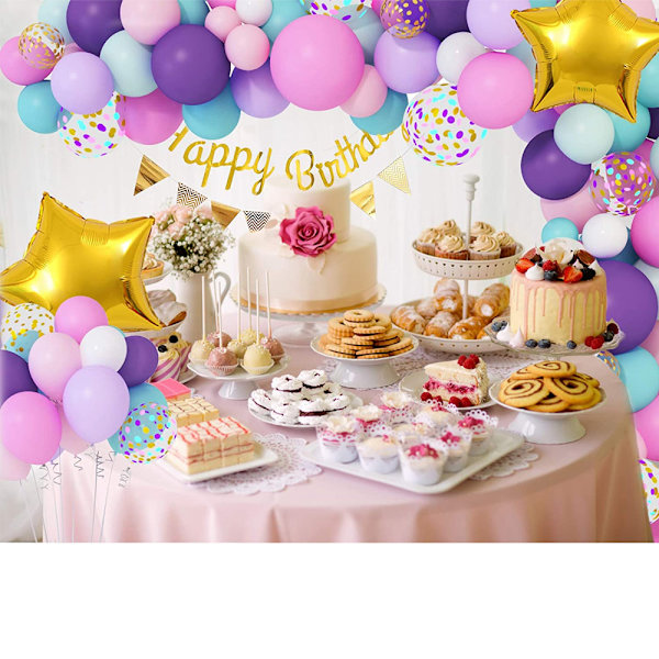 103 Dele Unicorn Ballon Girland Glad Fødselsdag Banner Pige Børn