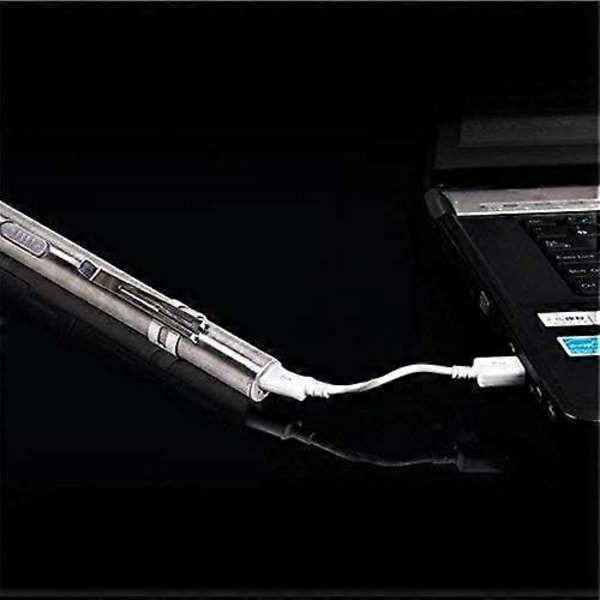 Mini USB LED Ficklampa Medicinsk Diagnostik, Vattentät och Uppladdningsbar Ficklampa i Rostfritt Stål med Fickklämma + USB-Kabel för Mekaniker (3st)