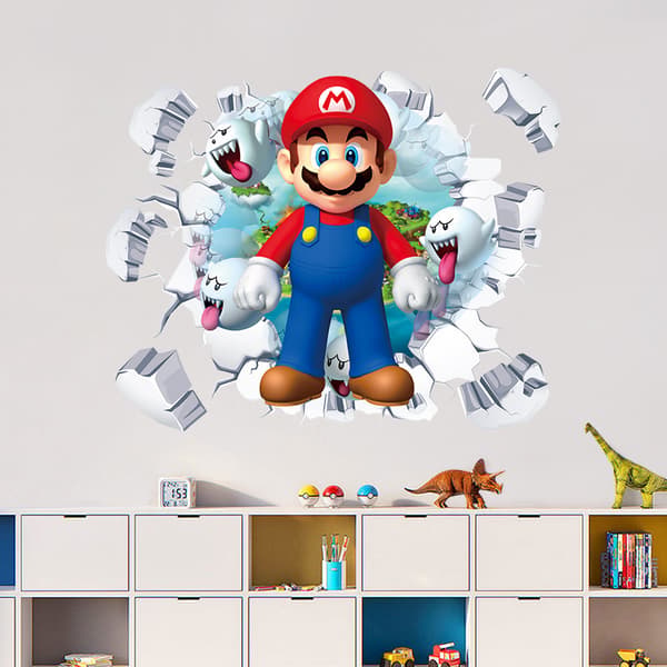#Mario väggdekal, tapet, PVC, rumsdekoration, 55*38cm#