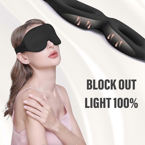 Sovemaske til sidesovere, lysblokerende 3D-sovemaske, blød åndbar øjenmaske til kvinder og mænd, afslappende nul-tryk natbind