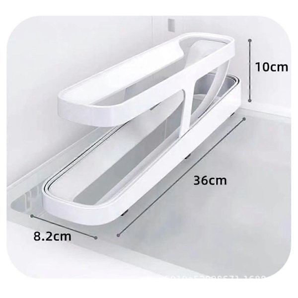 Rullende Ægge Dispenser Køleskab Organizer Beholder Opbevaringsboks Automatisk Glidende Spiral Æggeholder Hjem Køkken Gadgets Hvid