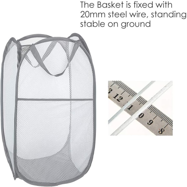 *Tvättkorg [Set om 2] Hopvikbar Tvättkorgar Pop Up Mesh*