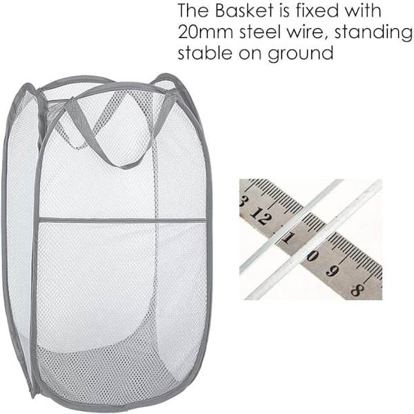 *Vasketøjskurv [Sæt med 2] Sammenklappelige vasketøjskurve Pop Up Mesh*